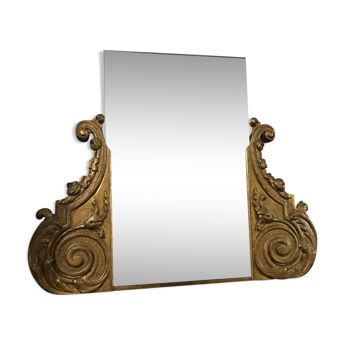 Old golden stucco mirror