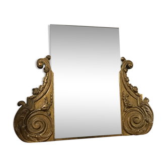 Old golden stucco mirror