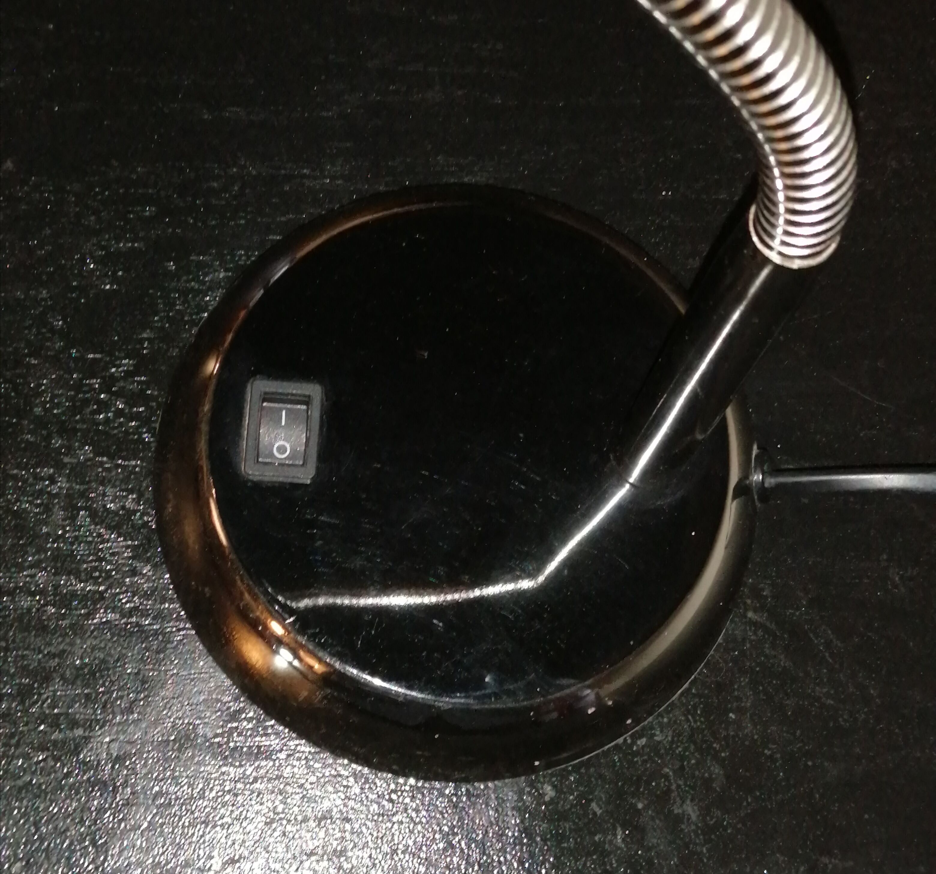 Black and chrome desk lamp in vintage metal