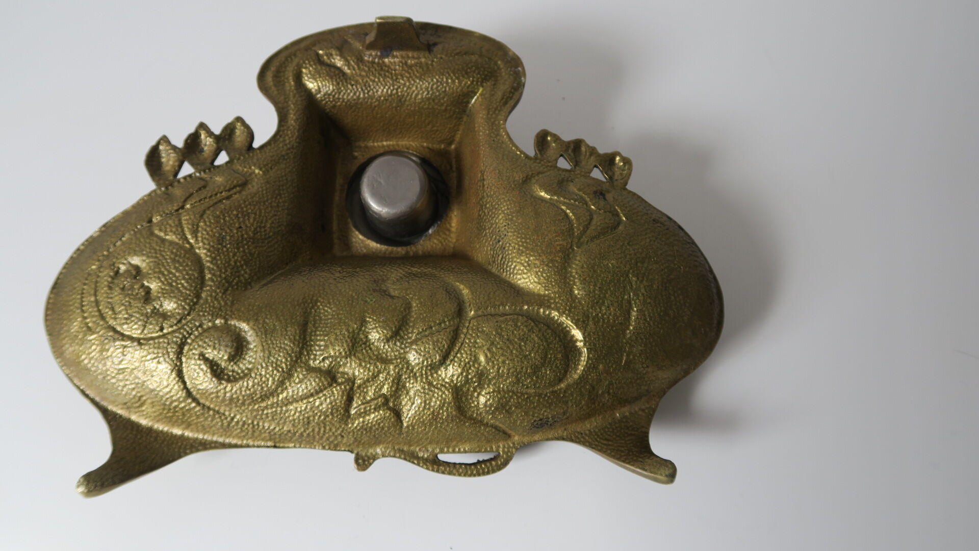 Brass inkwell