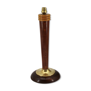 Ancien pied de lampe en bois et