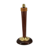old lamp foot in wood and brass