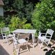 Salon de jardin bois blanc vintage