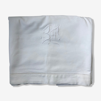 old sheet monogram BF cotton