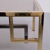 Pair Brass square side tables Belgo Chrome 1970s Belgium