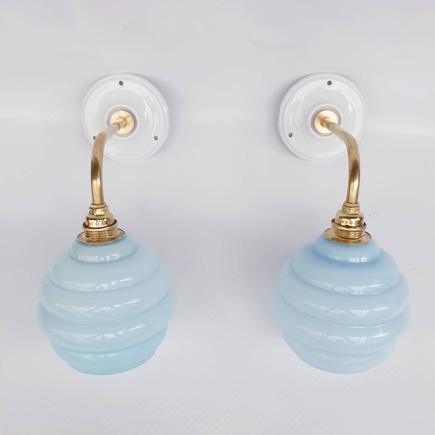Swan neck and cloud glass wall lights