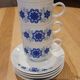 4 vintage coffee cups and their saucers