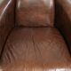 Cow leather armchair in Aviator design with patina and a warm appearance