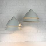 Pair of Zone Pendant Lights in gray, Jo Hammerborg for Fog & Mørup, 1960s