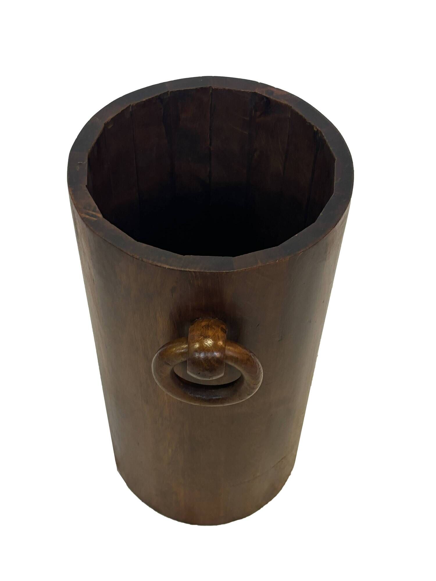Vintage Wooden Cylinder Umbrella Stand, 1960s minimalist design