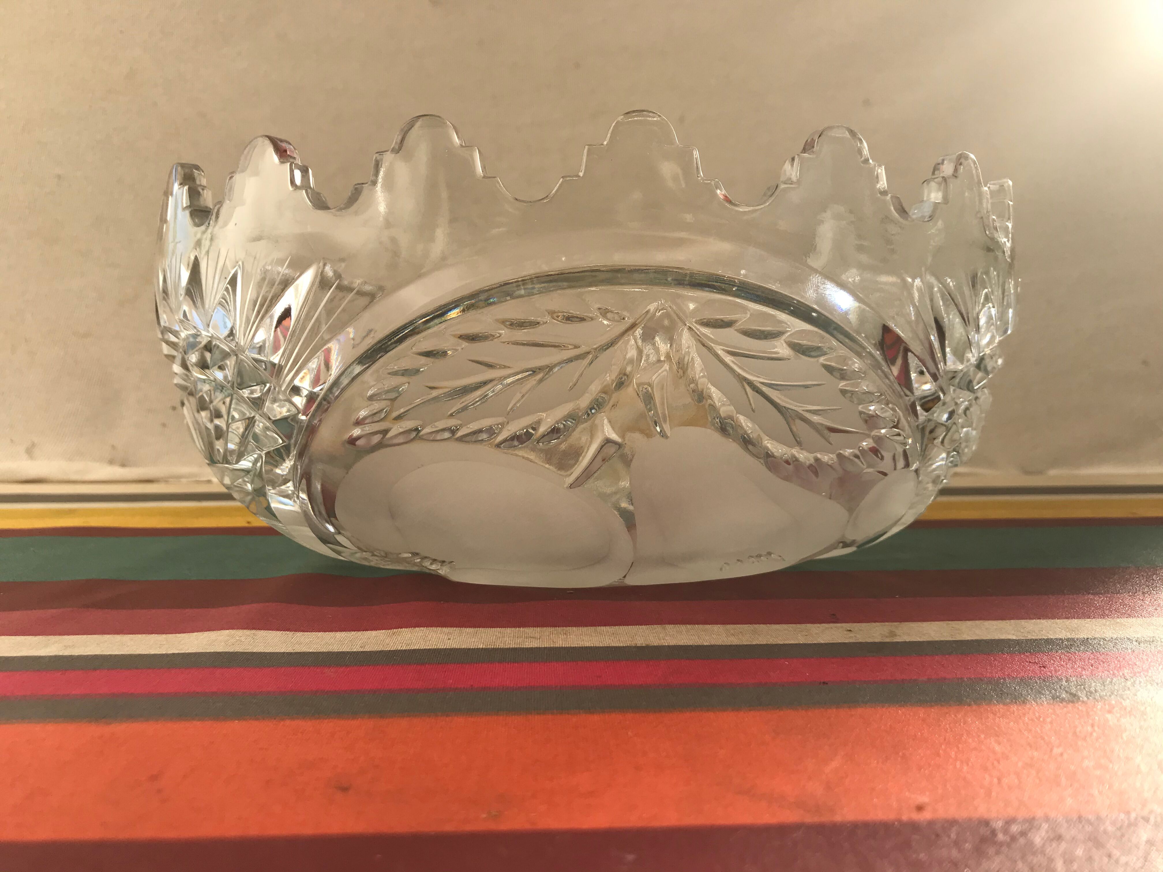 Ancien coupe centre de table cristal taillé