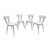 Series of 4 vintage Formica white chairs