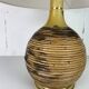 Large midcentury pencil reed rattan bamboo and brass table lamp Italy 1970s