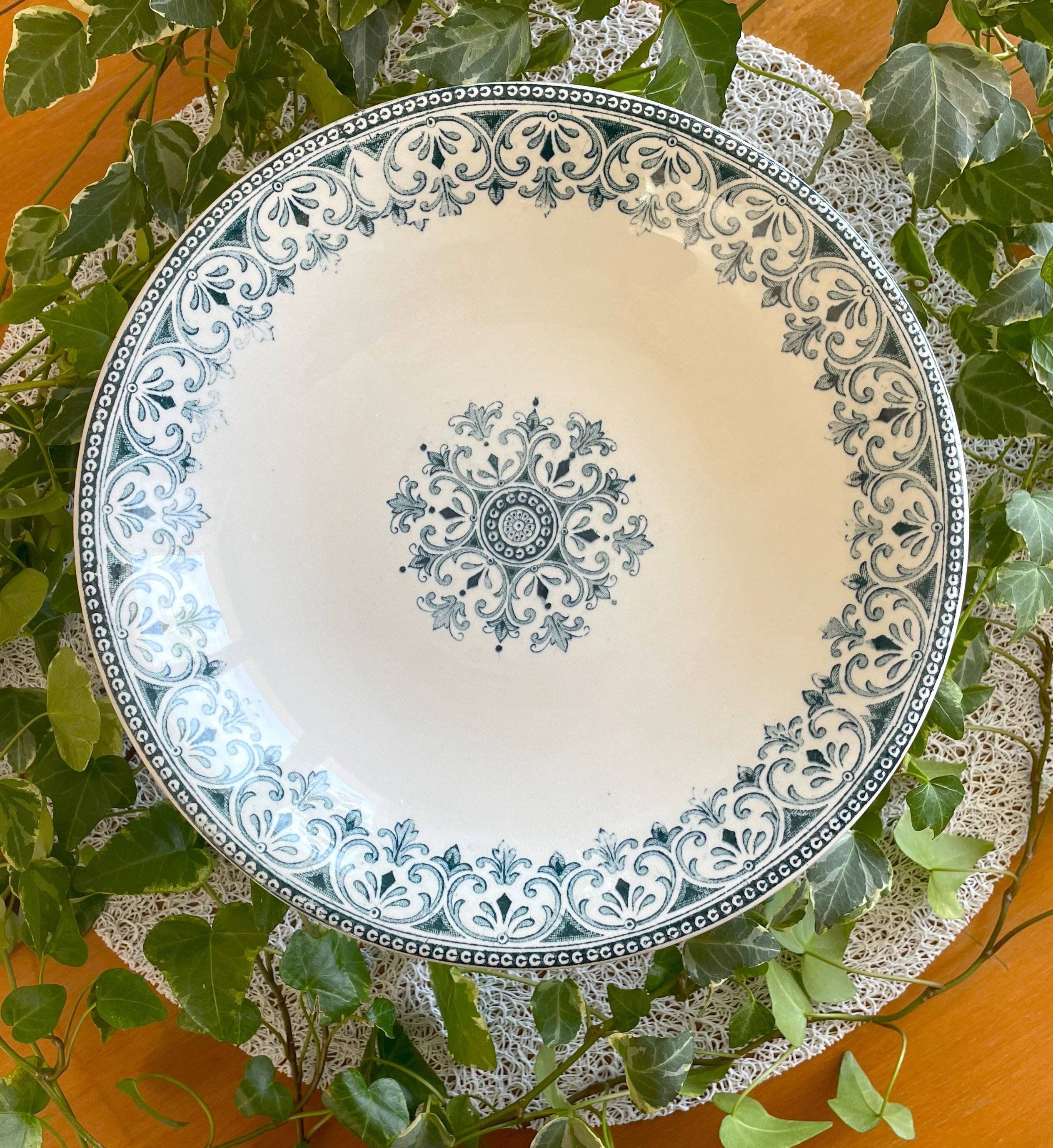 Old Badonviller earthenware compote bowl