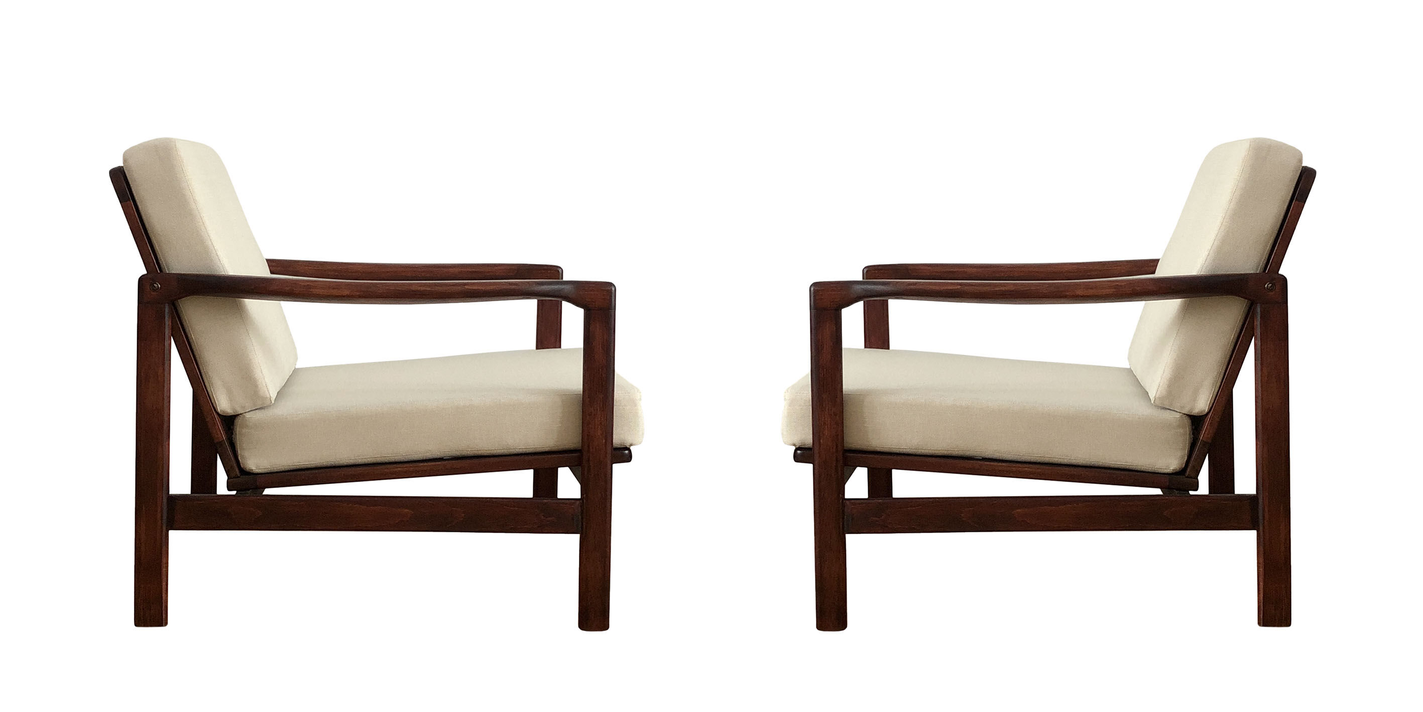 Beige Armchairs B 7752 By Zenon Bączyk For Swarzędzkie Fabryki Mebli, 1960s, Set Of 2