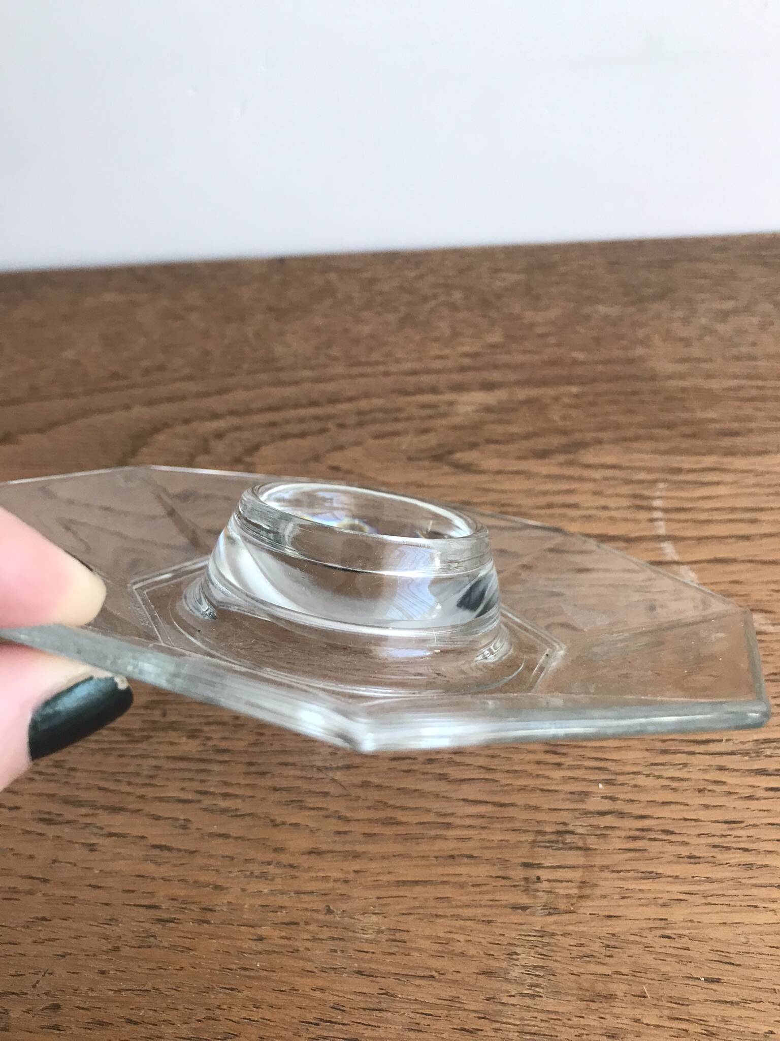 Vintage glass egg cup luminarc model Octime