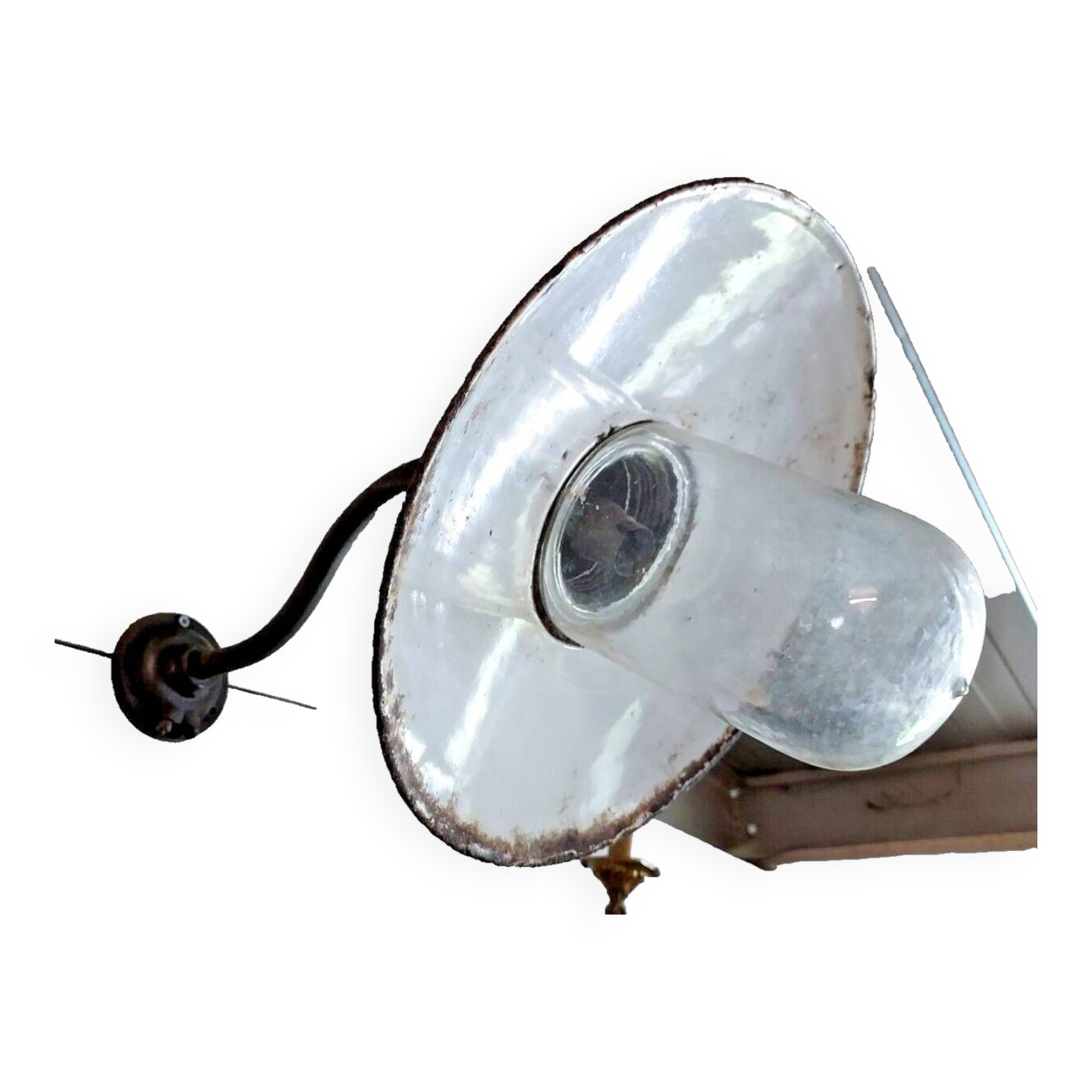 industrial iron swan neck wall light