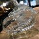 Transparent glass vase fish-shaped