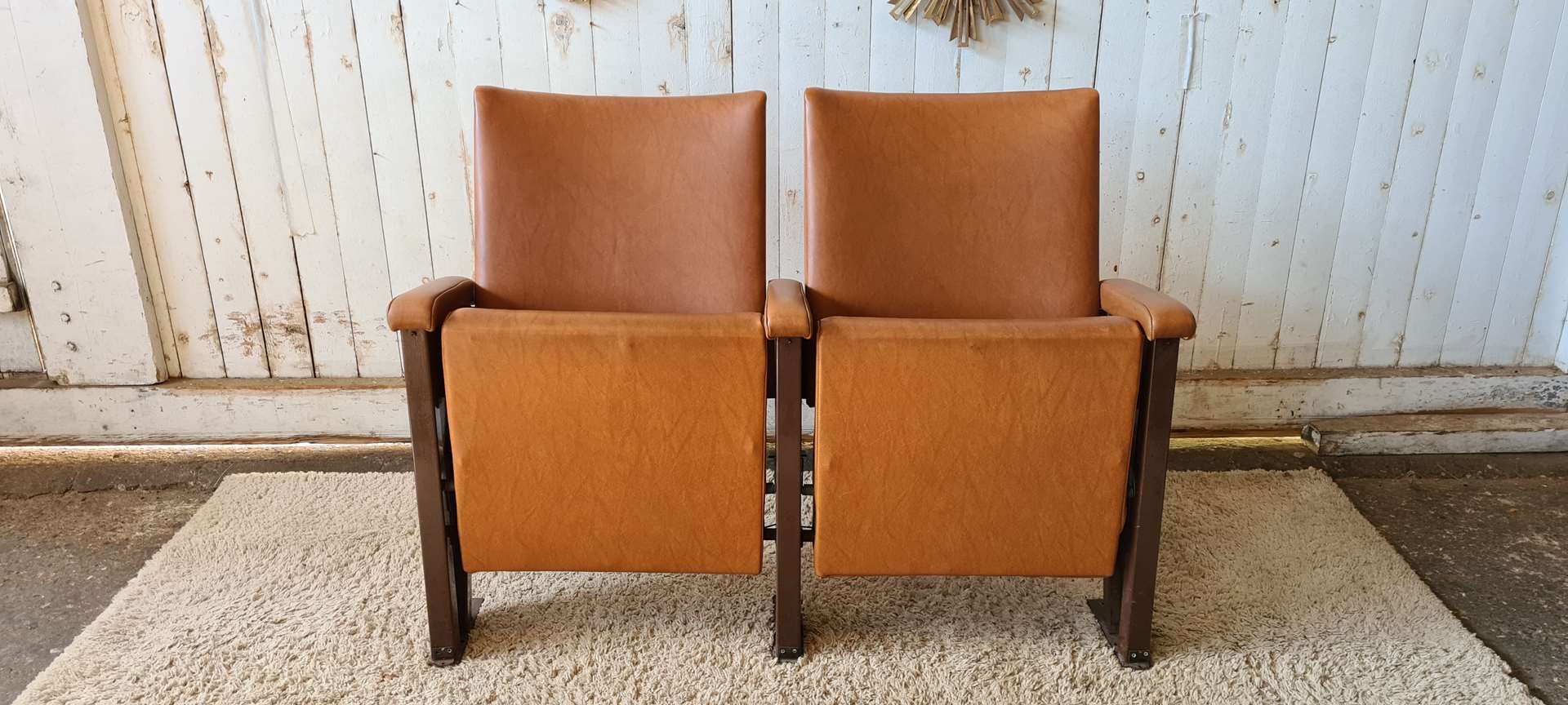 Pair of vintage cinema armchairs