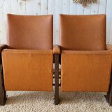 Pair of vintage cinema armchairs