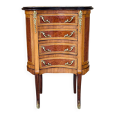 Commode style Louis XV en loupe d'orme et noyer