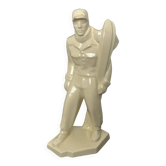 Ceramic sculpture signed Le Jan – Art Deco Skier