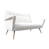 Italian white fabric sofa, 1950s, new upholstery