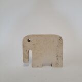 Trois statuettes d’éléphant presse-papier travertinFratelli Mannelli made in Italy - millésime