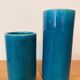 Paire de vases céramique turquoise style Lachenal