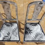 Set of 2 chic chairs with top fabrics patterned wooden leaf quality