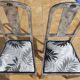 Set of 2 chic chairs with top fabrics patterned wooden leaf quality