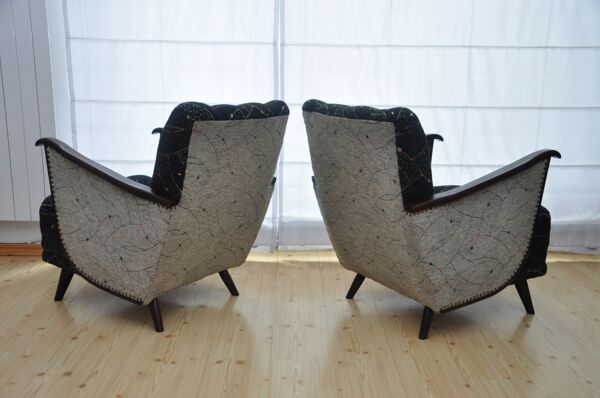 1/2 Tres beaux fauteuils originaux des années 50 ailes de chauve souris