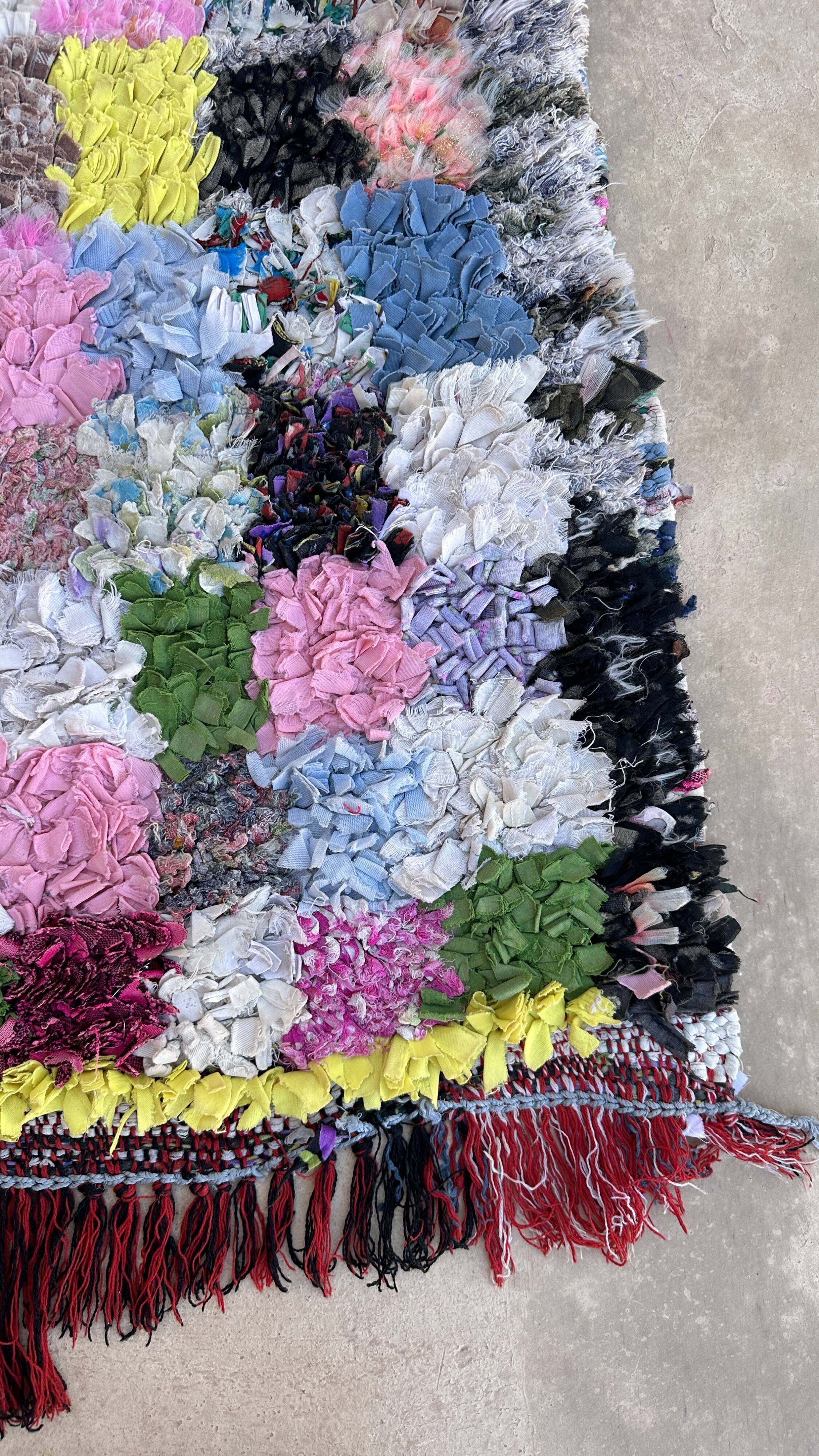 Moroccan Boucherouite Carpet - 106 x 188 cm