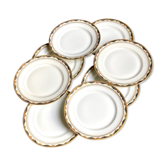 8 assiettes plates en porcelaine de Limoges