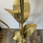 Vintage brass and mother-of-pearl floor lamp from the 70s