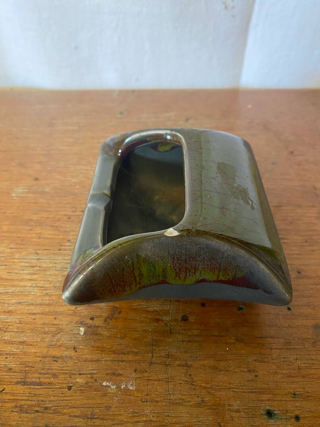 Antique Ashtray MARISA Green Ceramic Made In Italy Vintage #C659