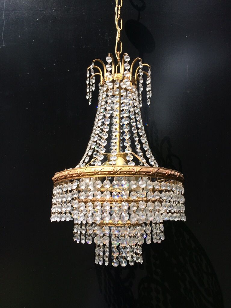 Lustre montgolfière à pampilles