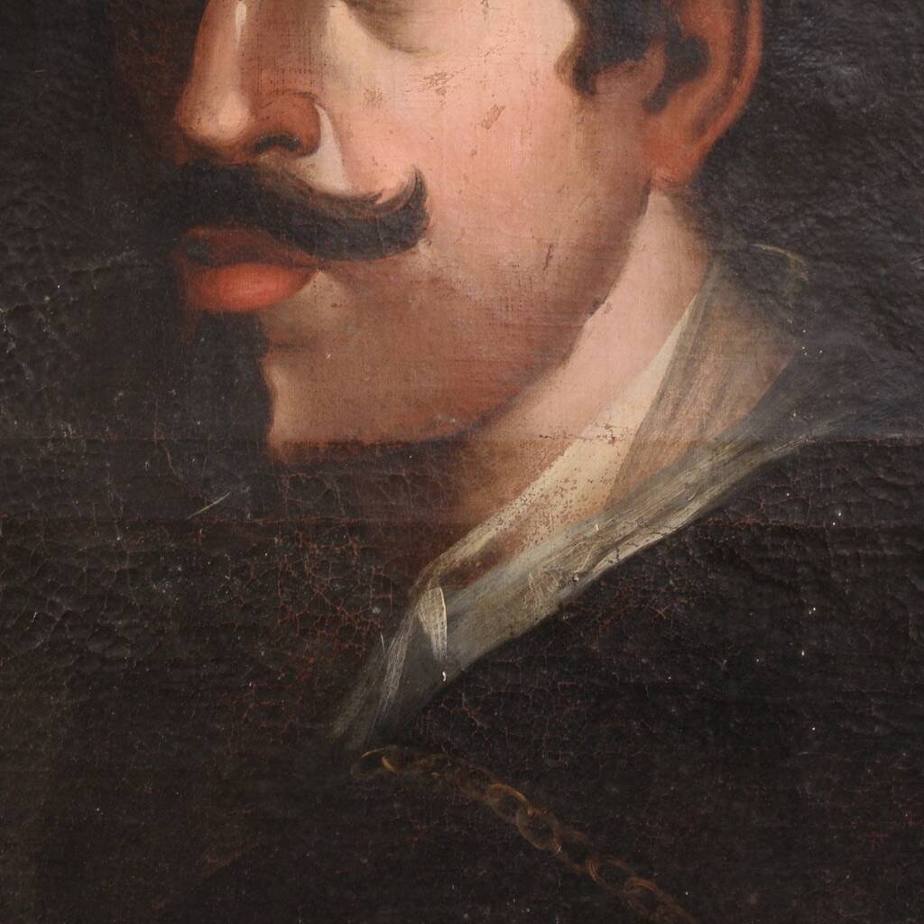 Antique Spanish painting portrait of a gentleman from the 18th century