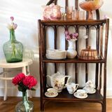 Vintage rattan bookcase