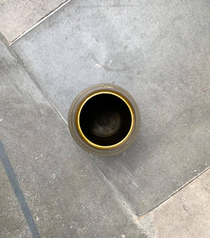 Footed vase in West German pottery, mid-century WGP by Bay Keramik, 1960s.