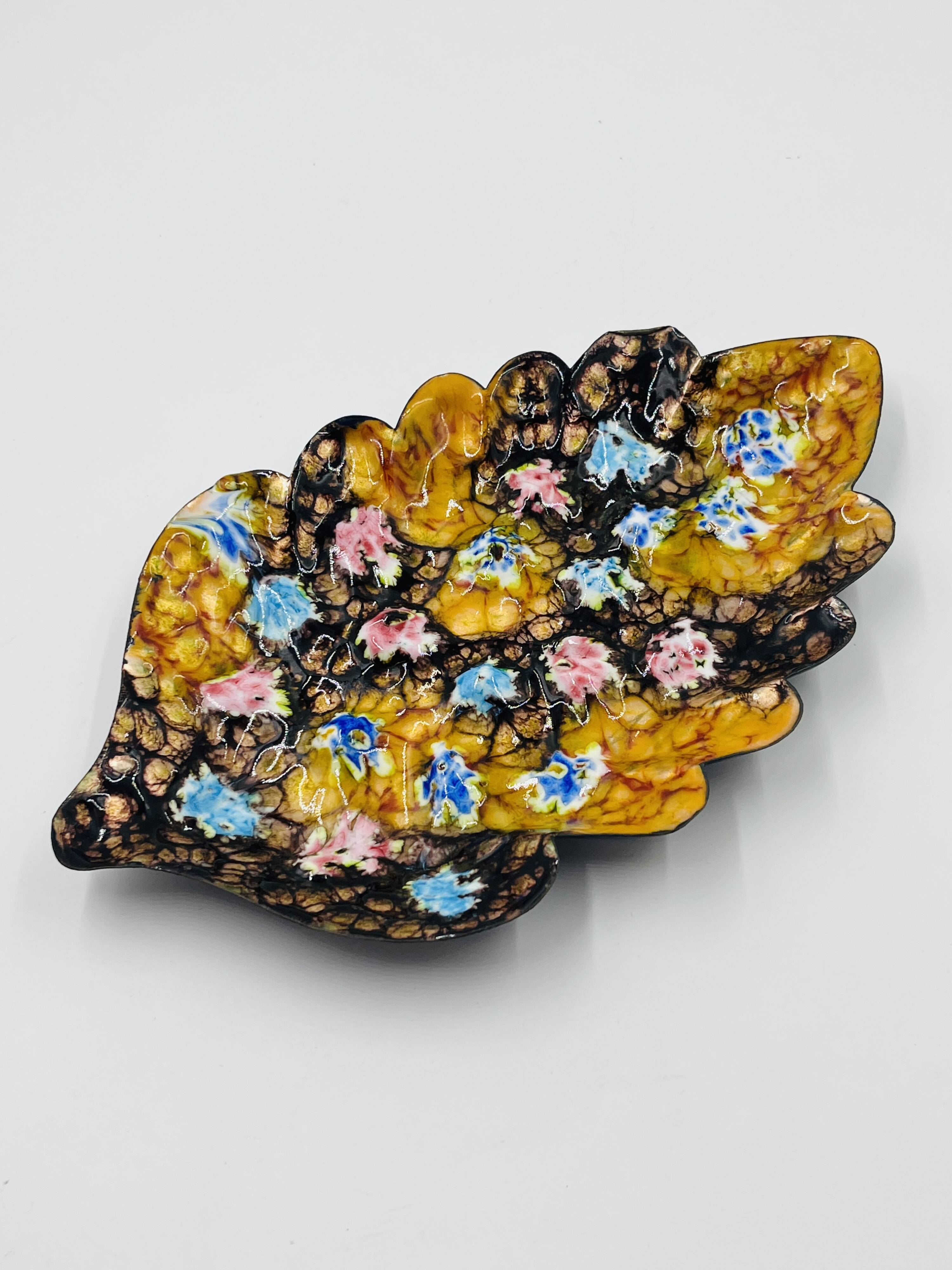 Large Enamelled Copper Plate Esmaltes Garcia 70s