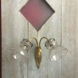Double wall lamp in bronze and crystal tulips