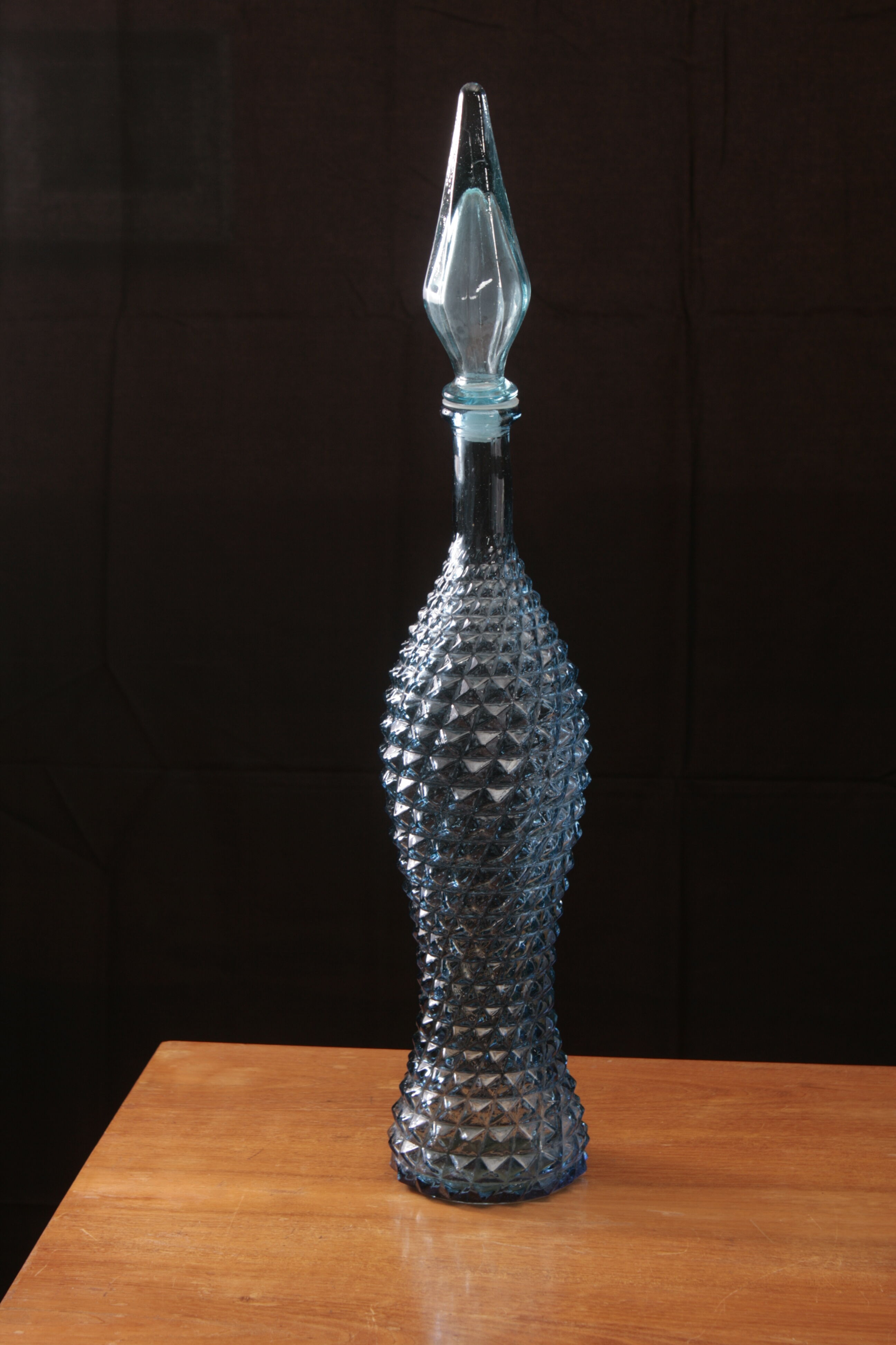 Italian glass carafe and matching vase