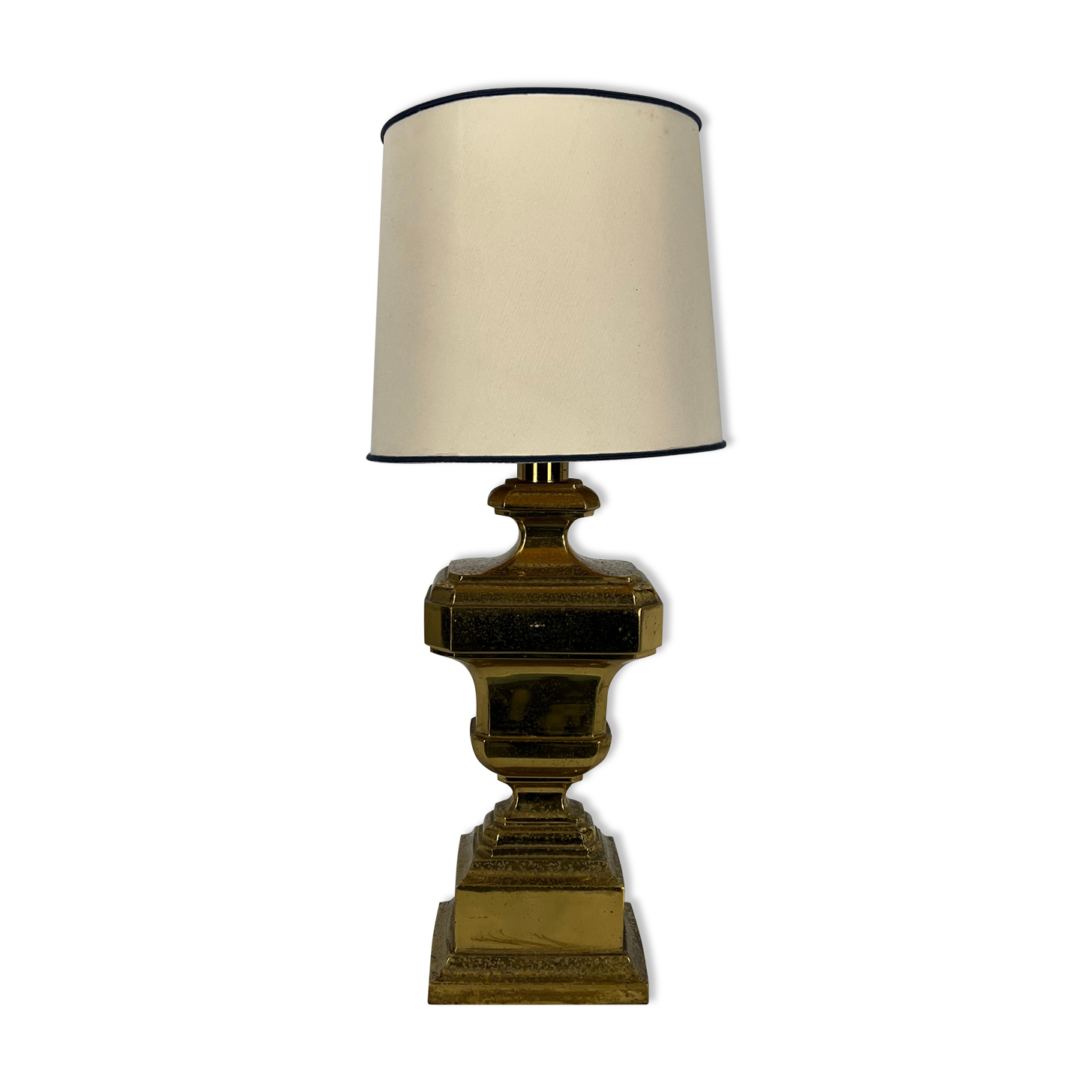 Vintage Large Italian Solid Brass table lamp from 50s