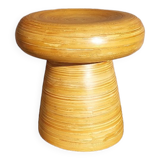 Vintage bamboo stool 1980