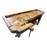 Solid oak carpenter's workbench