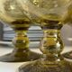 6 stemmed glasses in green blown glass