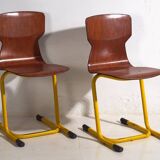 Yellow Retro Dining Chairs (Circa 1950). Set of 4