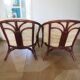 Set of 2 bamboo armchairs - curved wood - 1960s
