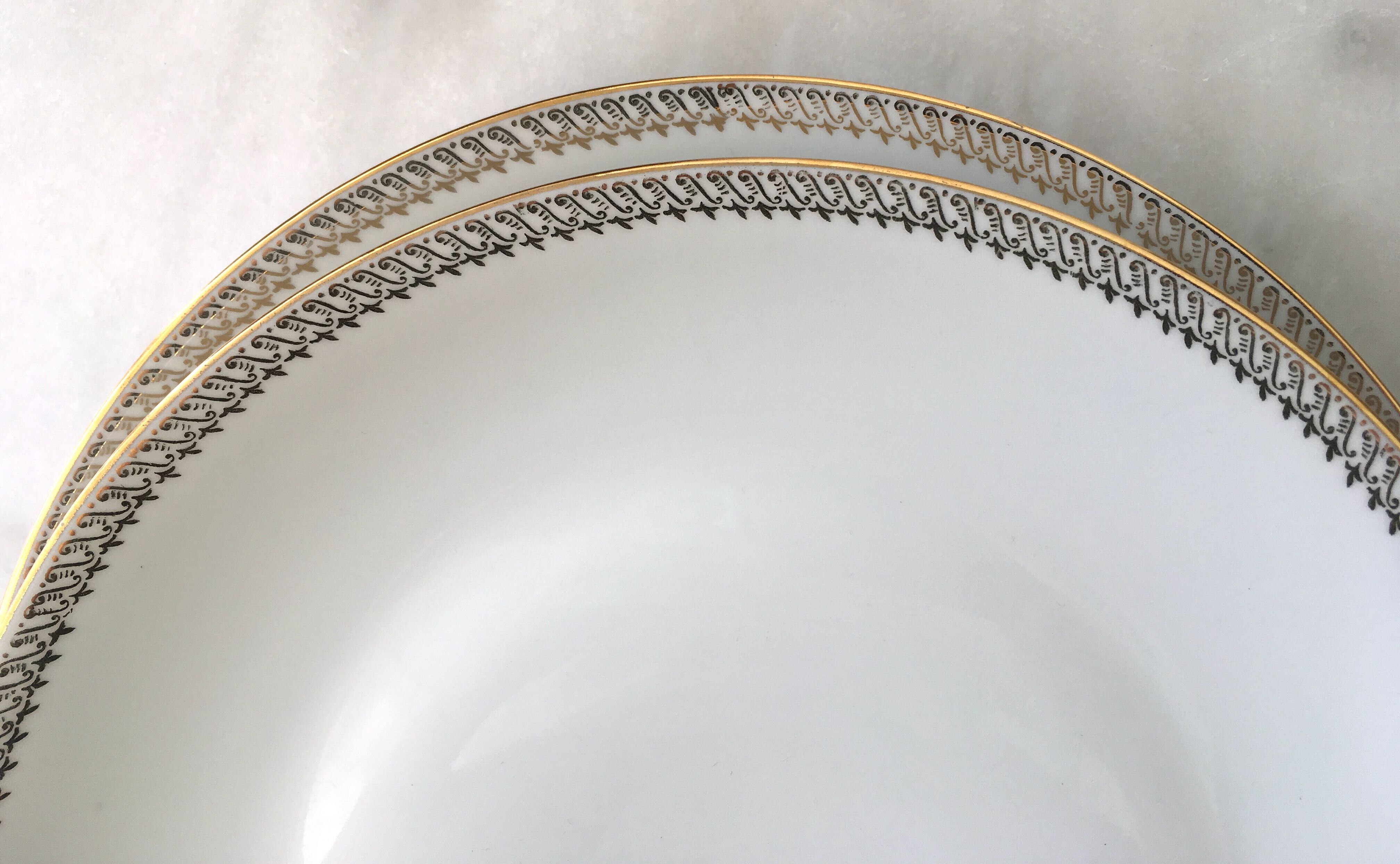 Set of 10 flat plates porcelain from Limoges